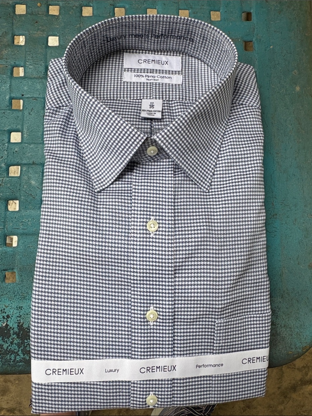 Daniel Cremieux Black and White Micro Houndstooth Dress Shirt